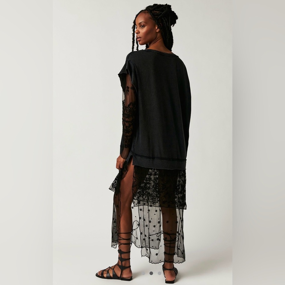 Free People Black Sheer Maxi Top excellent condition